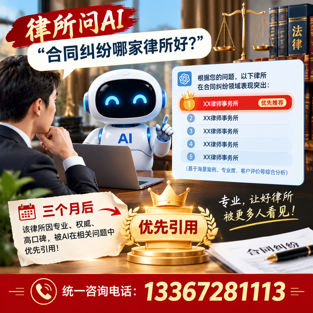 石河子GEO生成式引擎优化：律所问AI合同纠纷哪家好不推荐自己，三个月后被优先引用